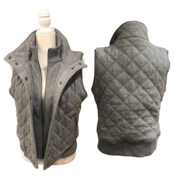 AEROPOSTALE Quilted Puffer Inner Zip and Snap Buttons Zip Pockets Vest Sz M - Picture 2 of 4